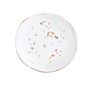 WHITE GOLD SPECKLED JEWELRY DISH